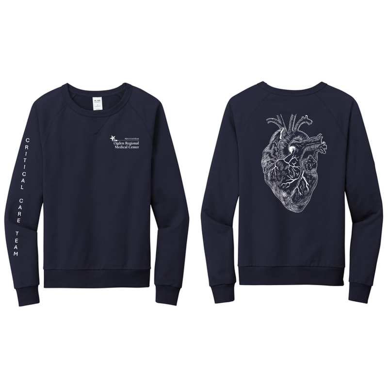 ORMC Allmade® Unisex Organic French Terry Crewneck Sweatshirt - HEART - CCT - NAVY