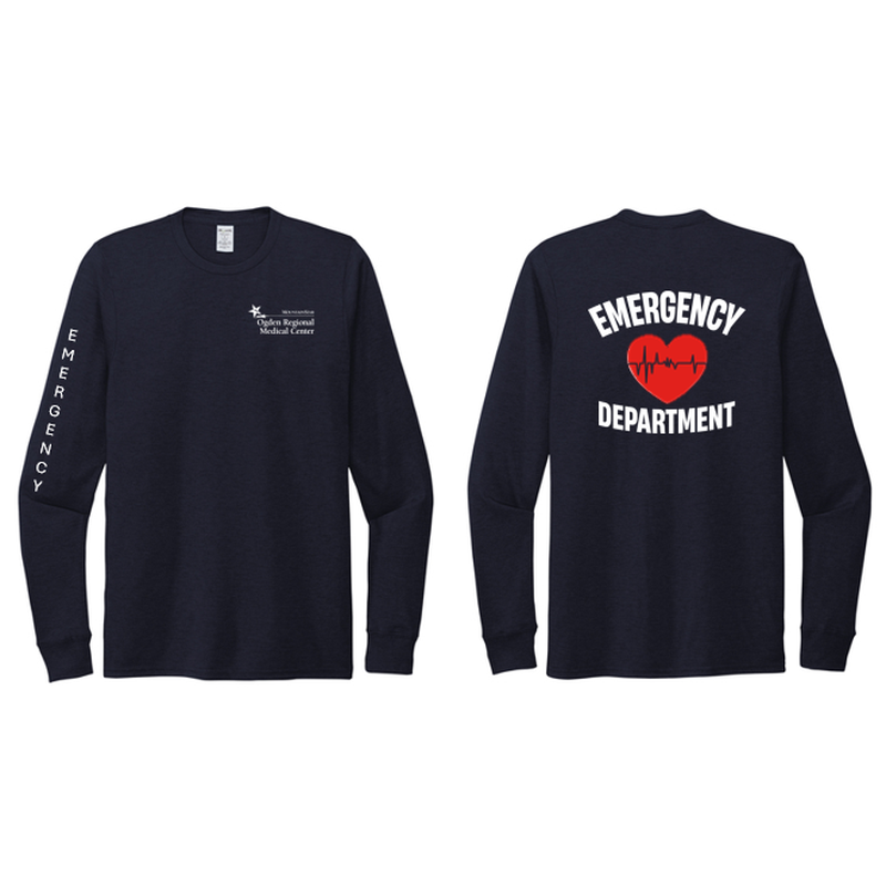 ORMC Allmade® Unisex Tri-Blend Tee - Long Sleeve - NAVY - EMERGENCY DEPARTMENT