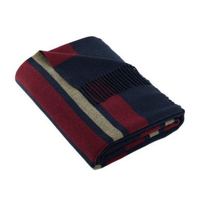 Brooks Brothers® Heritage Blanket - Navy Blazer/ Ruby Wine/ Camel