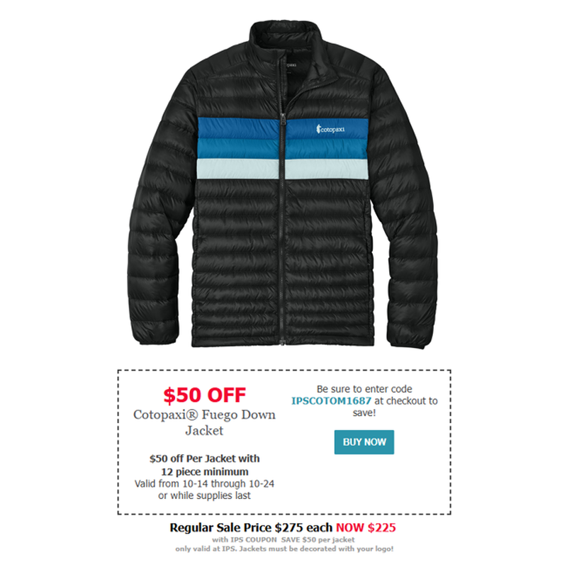 Cotopaxi® Fuego Down Jacket - Black/ Atlantic