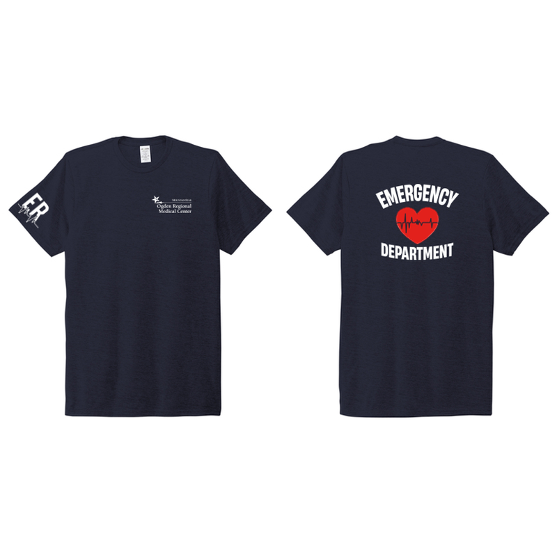 ORMC Allmade® Unisex Tri-Blend Tee - Short Sleeve - NAVY - EMERGENCY DEPARTMENT