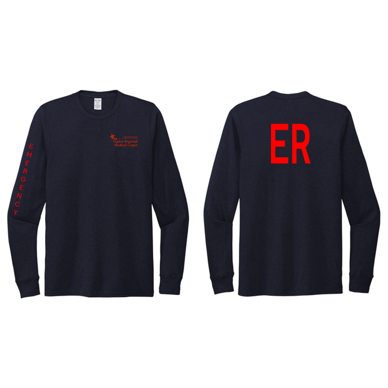 ORMC Allmade® Unisex Tri-Blend Tee - Long Sleeve - NAVY - ER(Red)